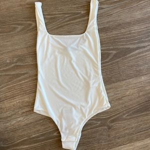 White pretty little thing square neck bodysuit